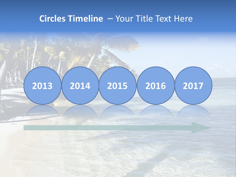 A Sandy Beach With Palm Trees And Water PowerPoint Template