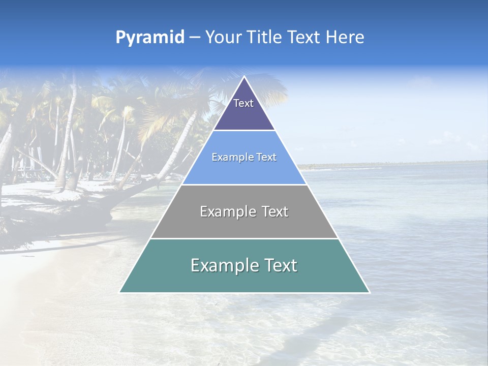 A Sandy Beach With Palm Trees And Water PowerPoint Template