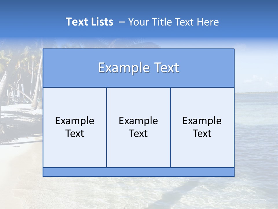 A Sandy Beach With Palm Trees And Water PowerPoint Template