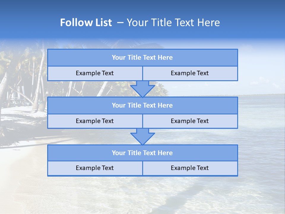 A Sandy Beach With Palm Trees And Water PowerPoint Template