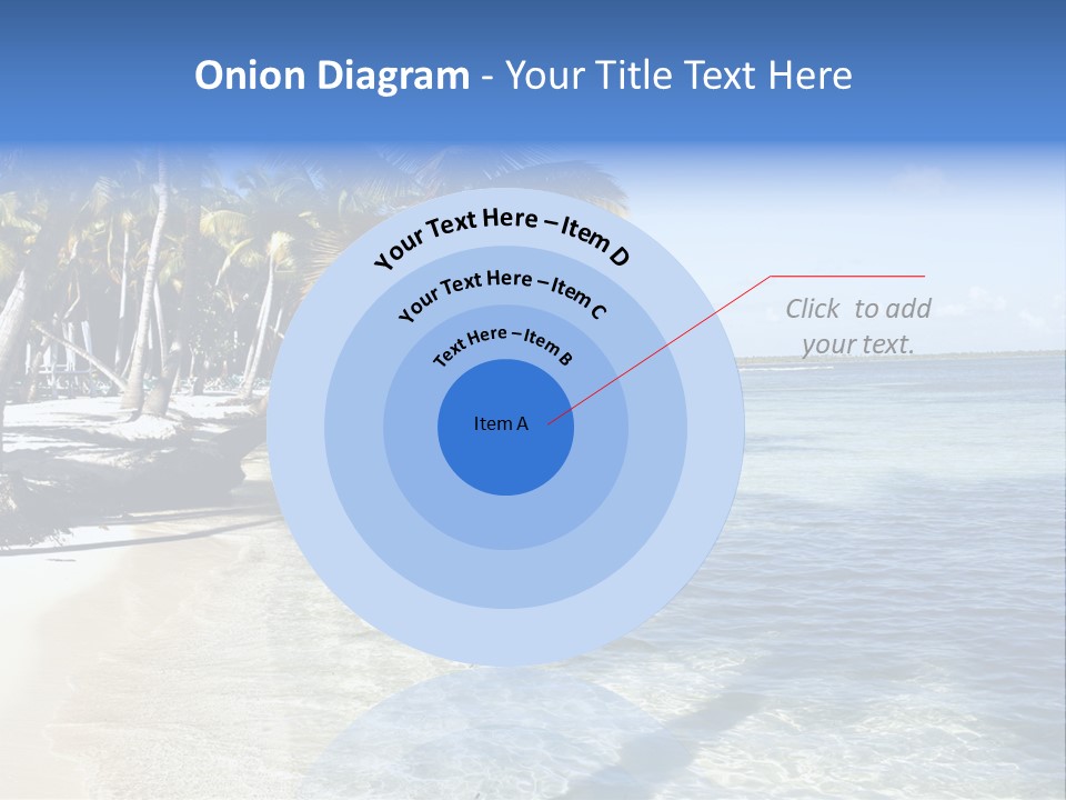 A Sandy Beach With Palm Trees And Water PowerPoint Template