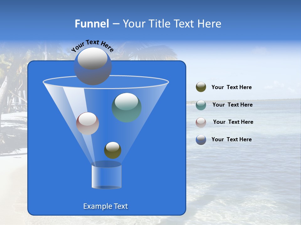 A Sandy Beach With Palm Trees And Water PowerPoint Template