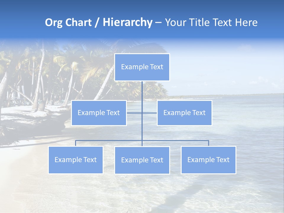 A Sandy Beach With Palm Trees And Water PowerPoint Template