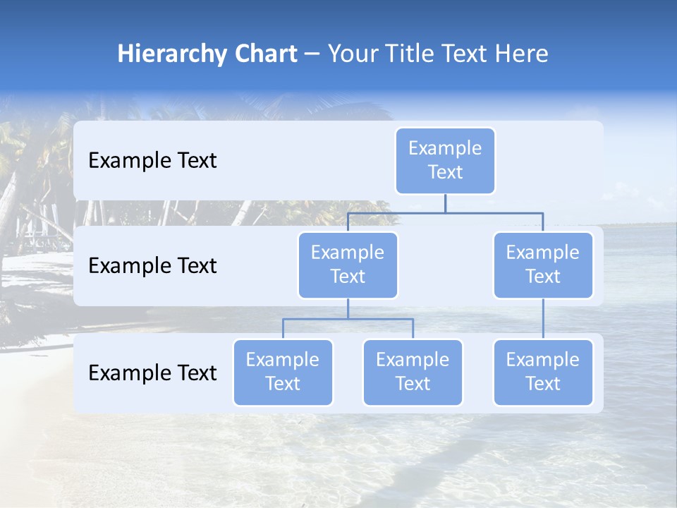 A Sandy Beach With Palm Trees And Water PowerPoint Template