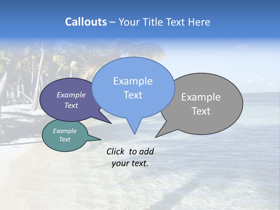 A Sandy Beach With Palm Trees And Water PowerPoint Template