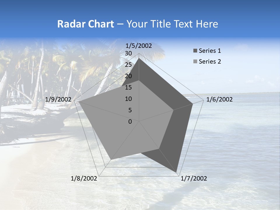 A Sandy Beach With Palm Trees And Water PowerPoint Template