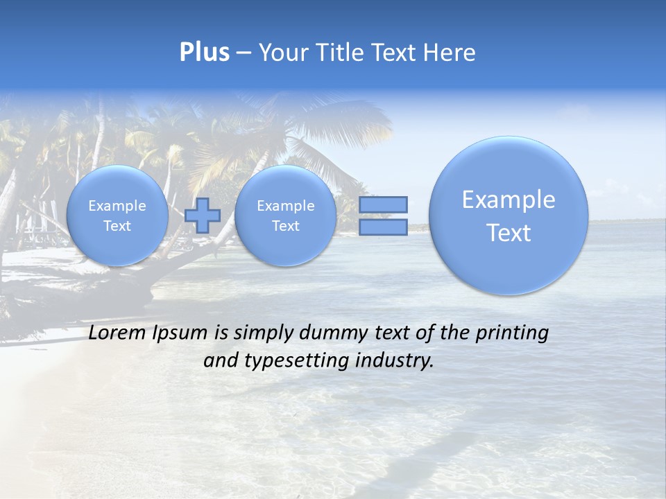 A Sandy Beach With Palm Trees And Water PowerPoint Template