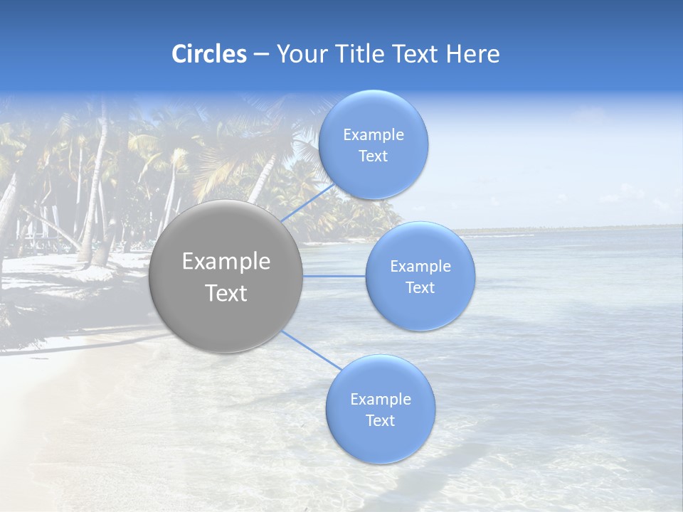 A Sandy Beach With Palm Trees And Water PowerPoint Template