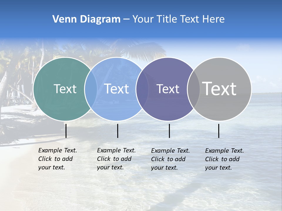 A Sandy Beach With Palm Trees And Water PowerPoint Template