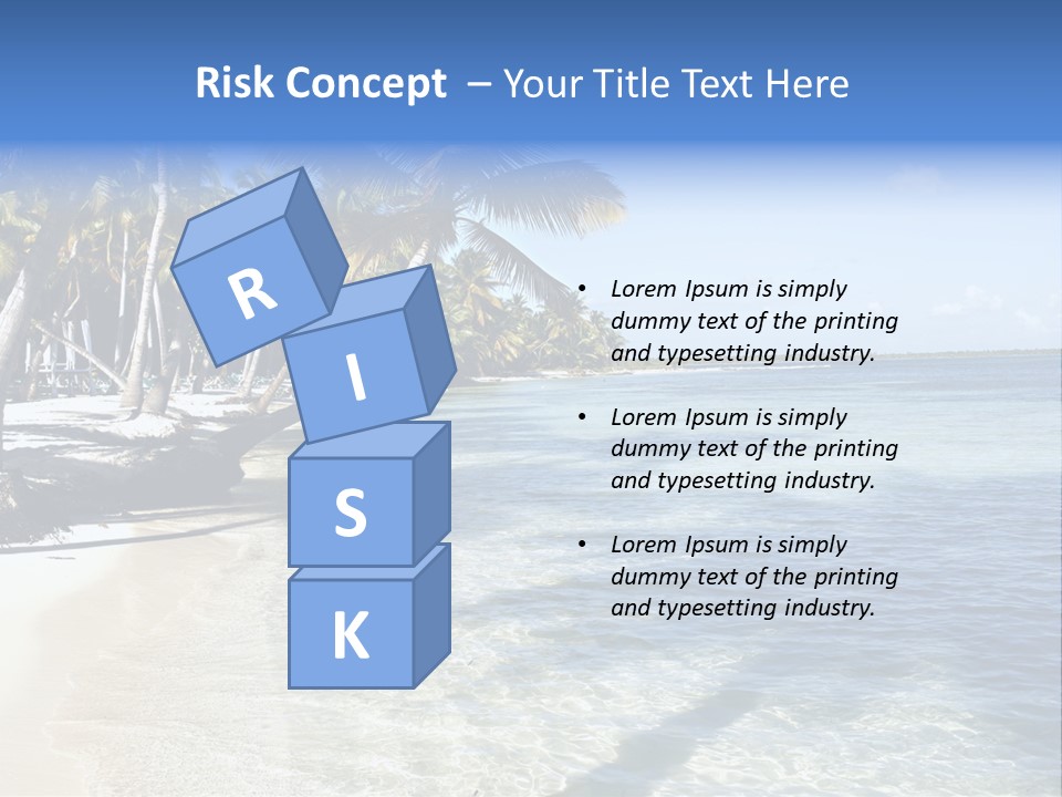 A Sandy Beach With Palm Trees And Water PowerPoint Template