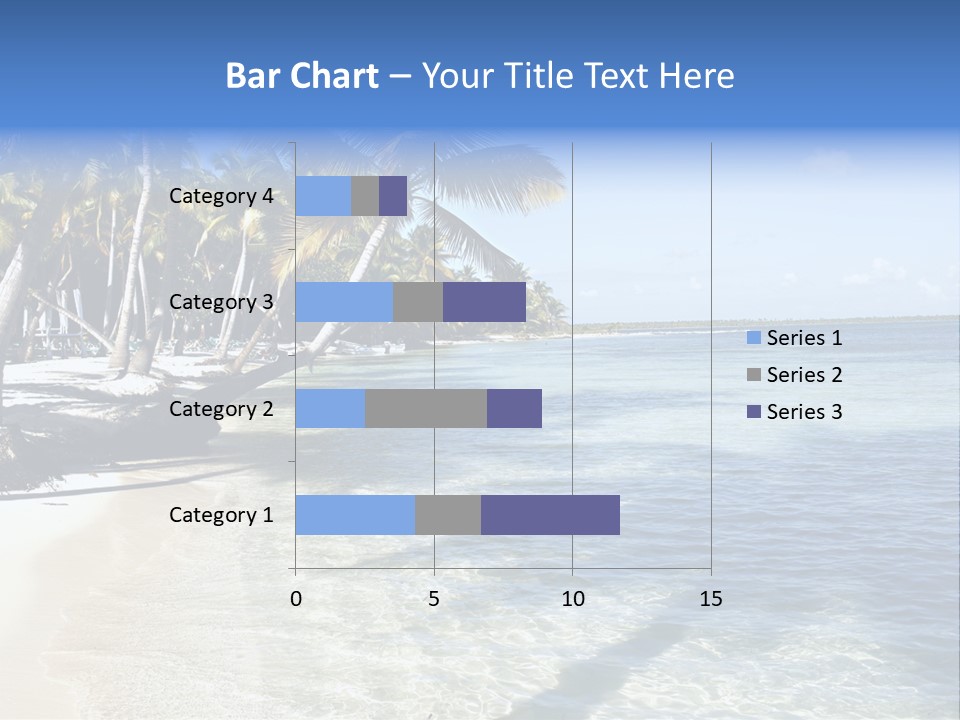 A Sandy Beach With Palm Trees And Water PowerPoint Template