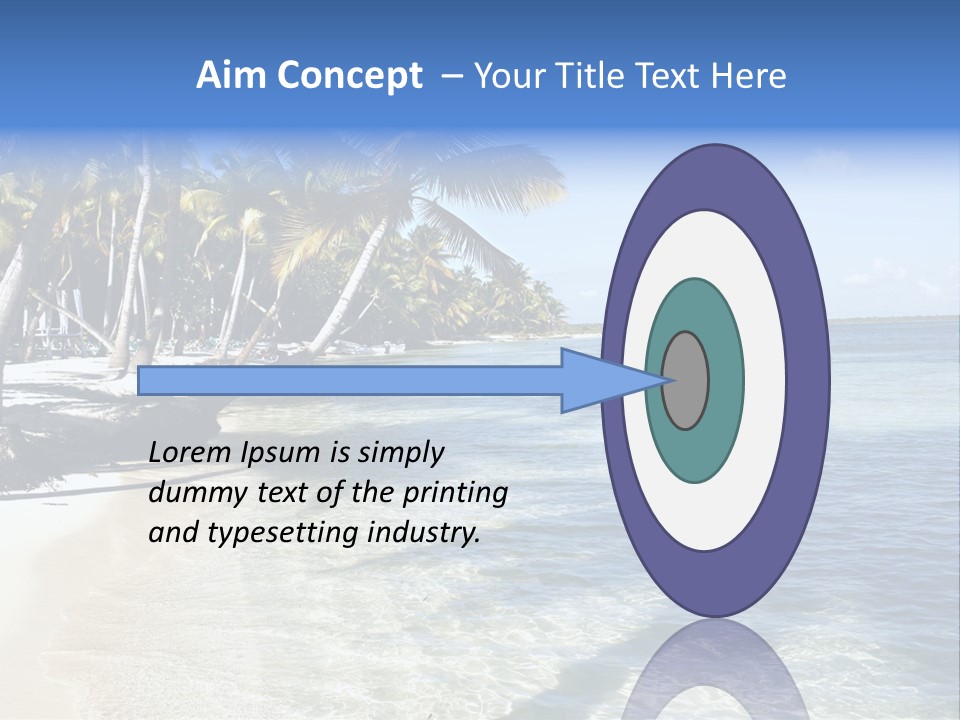 A Sandy Beach With Palm Trees And Water PowerPoint Template