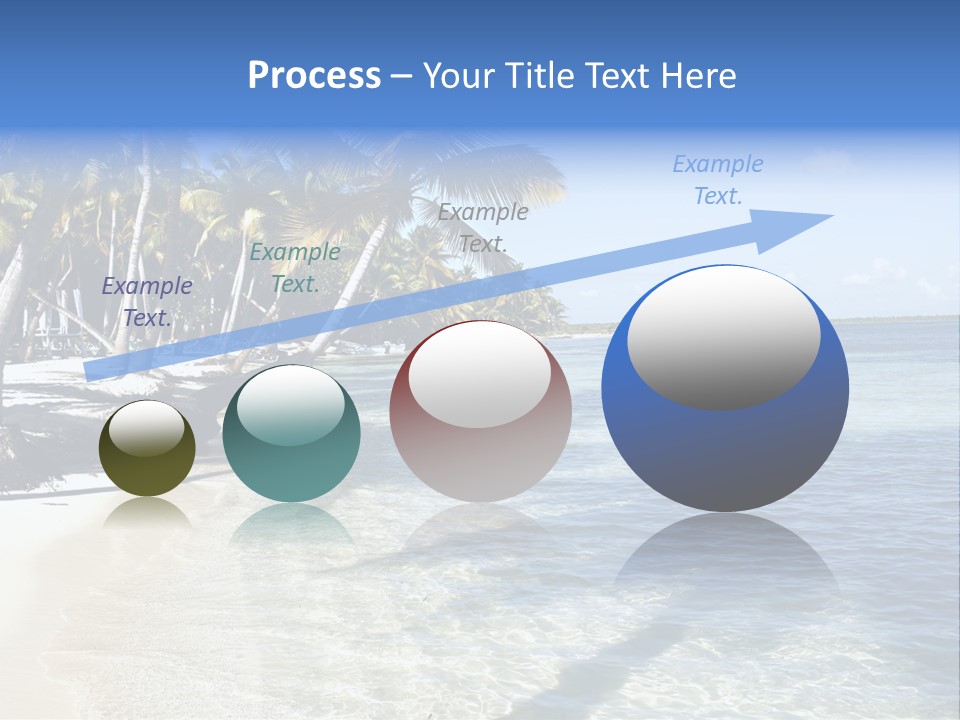 A Sandy Beach With Palm Trees And Water PowerPoint Template