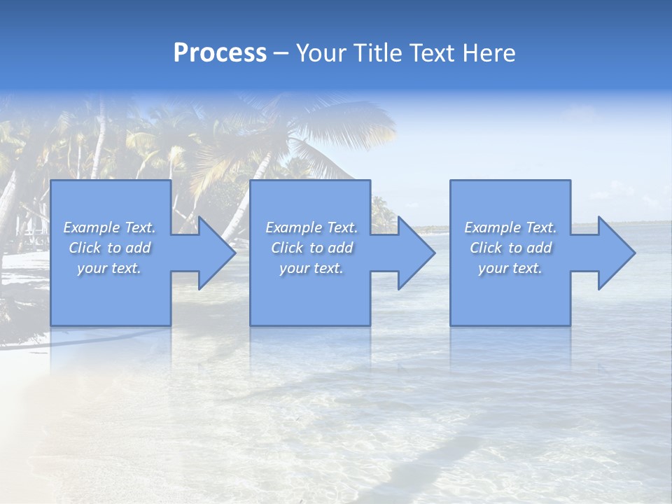 A Sandy Beach With Palm Trees And Water PowerPoint Template