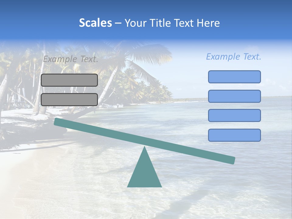 A Sandy Beach With Palm Trees And Water PowerPoint Template