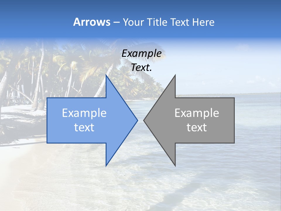 A Sandy Beach With Palm Trees And Water PowerPoint Template