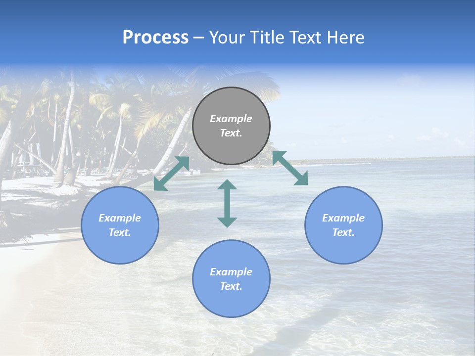 A Sandy Beach With Palm Trees And Water PowerPoint Template