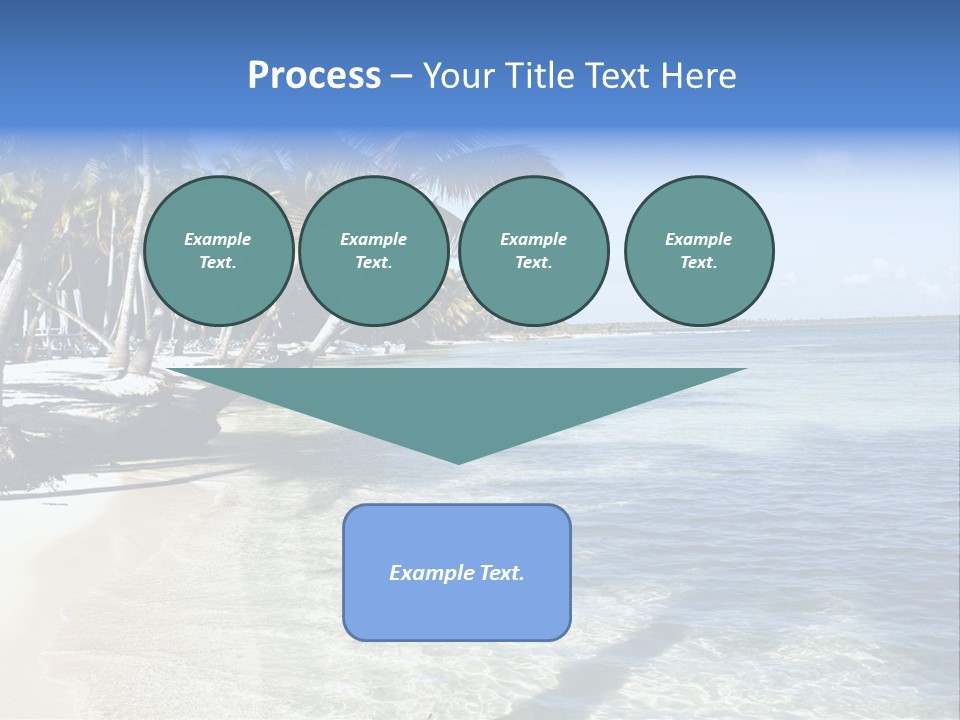 A Sandy Beach With Palm Trees And Water PowerPoint Template