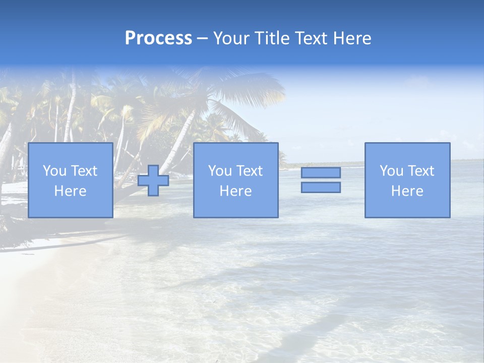 A Sandy Beach With Palm Trees And Water PowerPoint Template