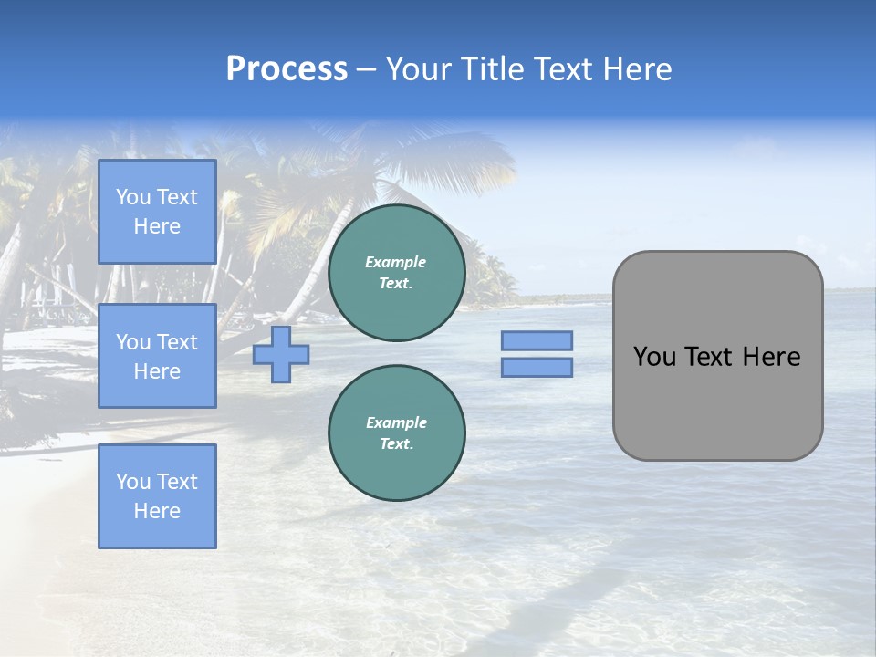 A Sandy Beach With Palm Trees And Water PowerPoint Template