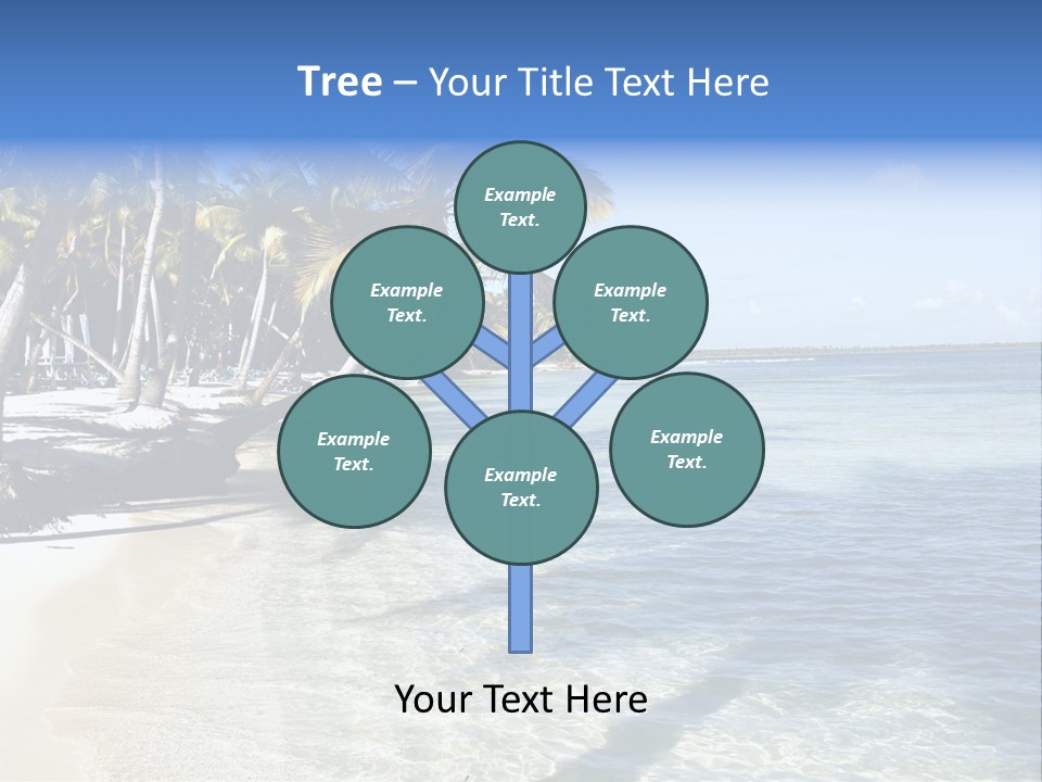 A Sandy Beach With Palm Trees And Water PowerPoint Template