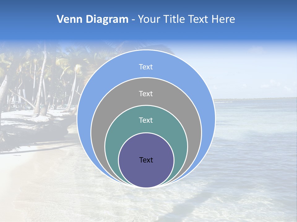 A Sandy Beach With Palm Trees And Water PowerPoint Template