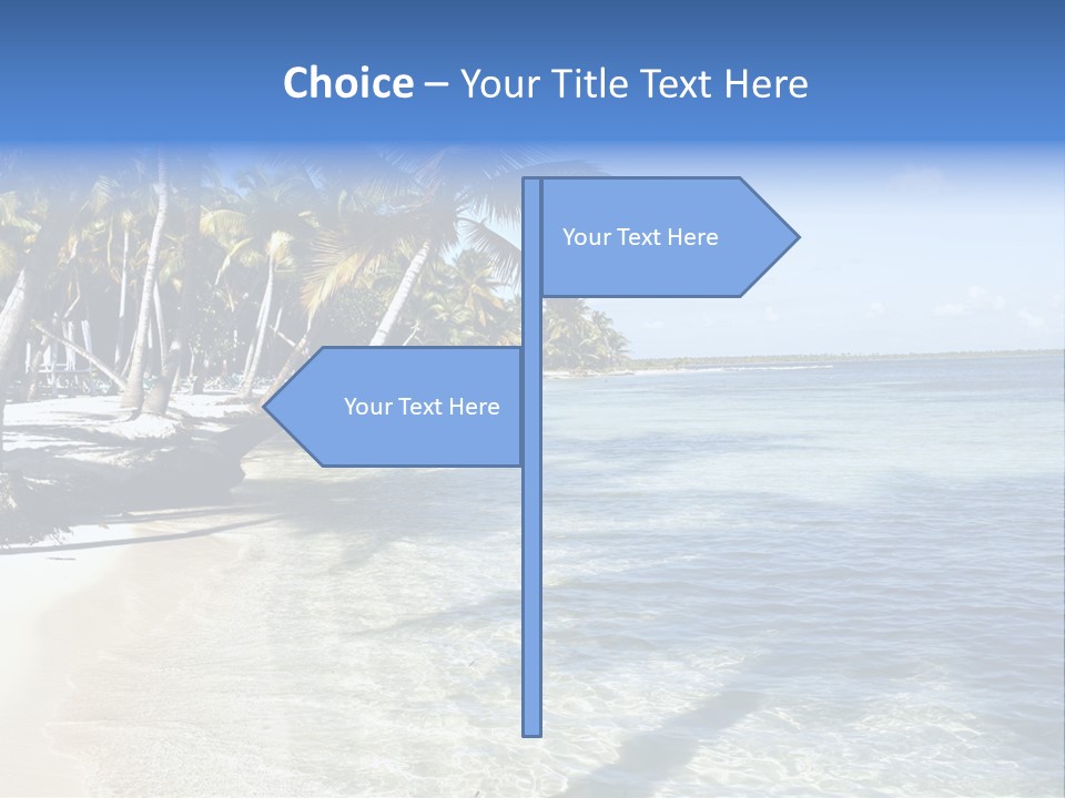 A Sandy Beach With Palm Trees And Water PowerPoint Template