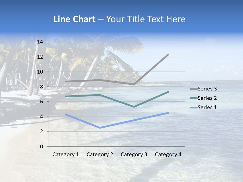 A Sandy Beach With Palm Trees And Water PowerPoint Template