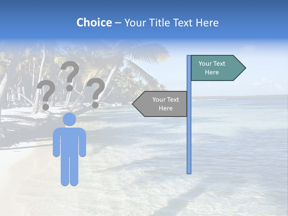 A Sandy Beach With Palm Trees And Water PowerPoint Template