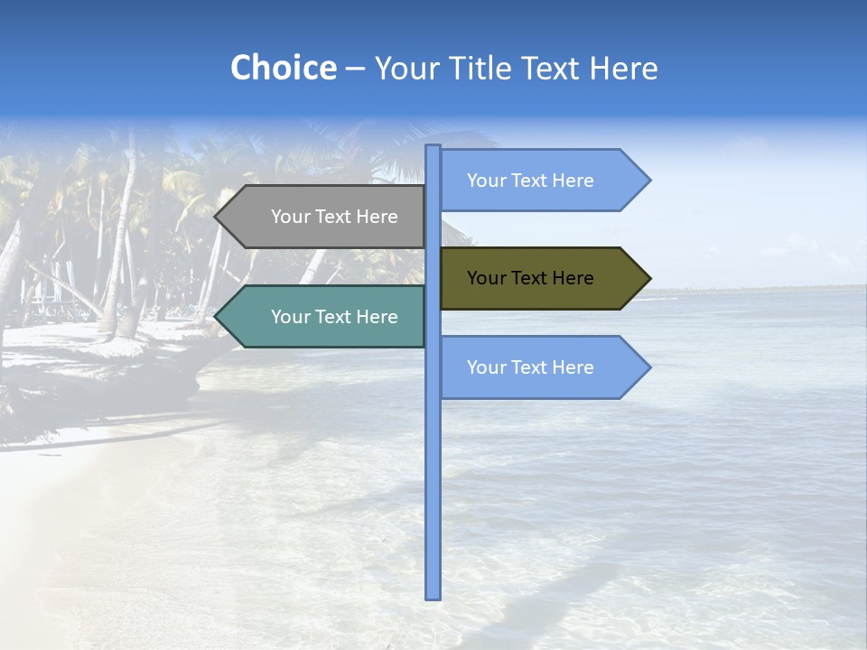 A Sandy Beach With Palm Trees And Water PowerPoint Template