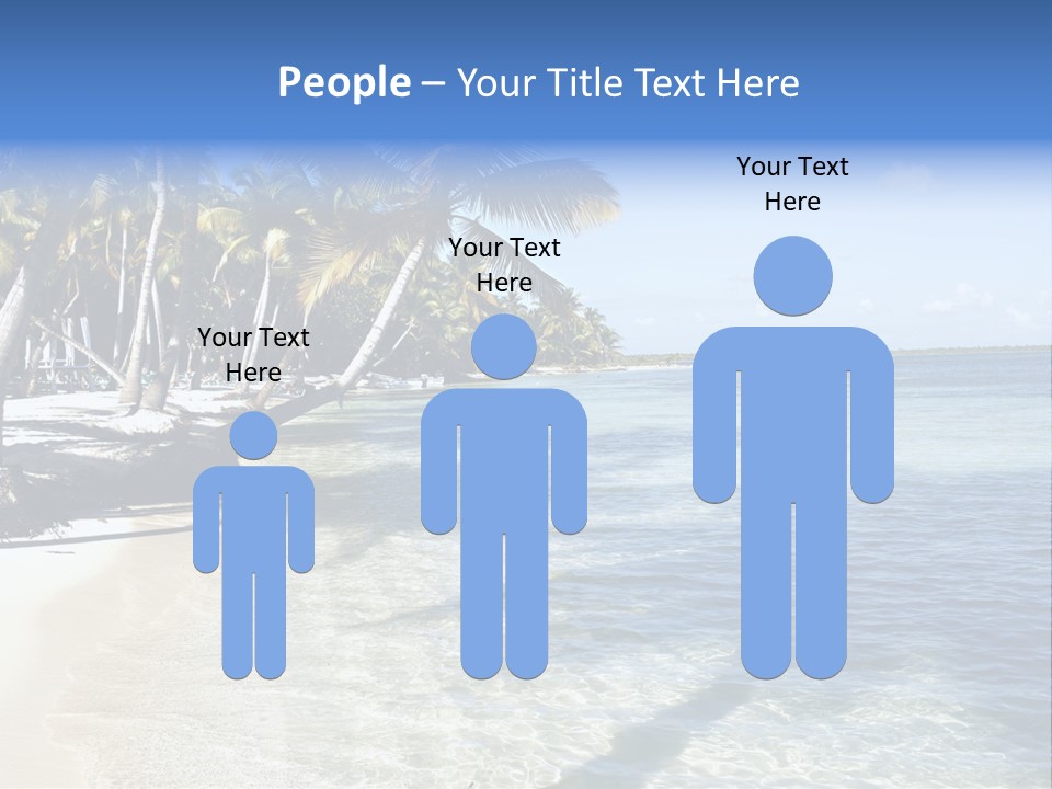 A Sandy Beach With Palm Trees And Water PowerPoint Template