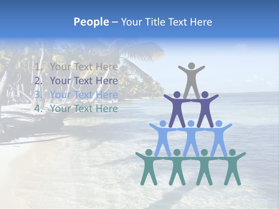 A Sandy Beach With Palm Trees And Water PowerPoint Template