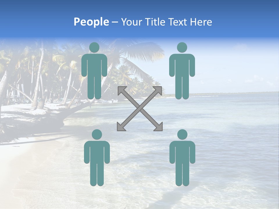 A Sandy Beach With Palm Trees And Water PowerPoint Template