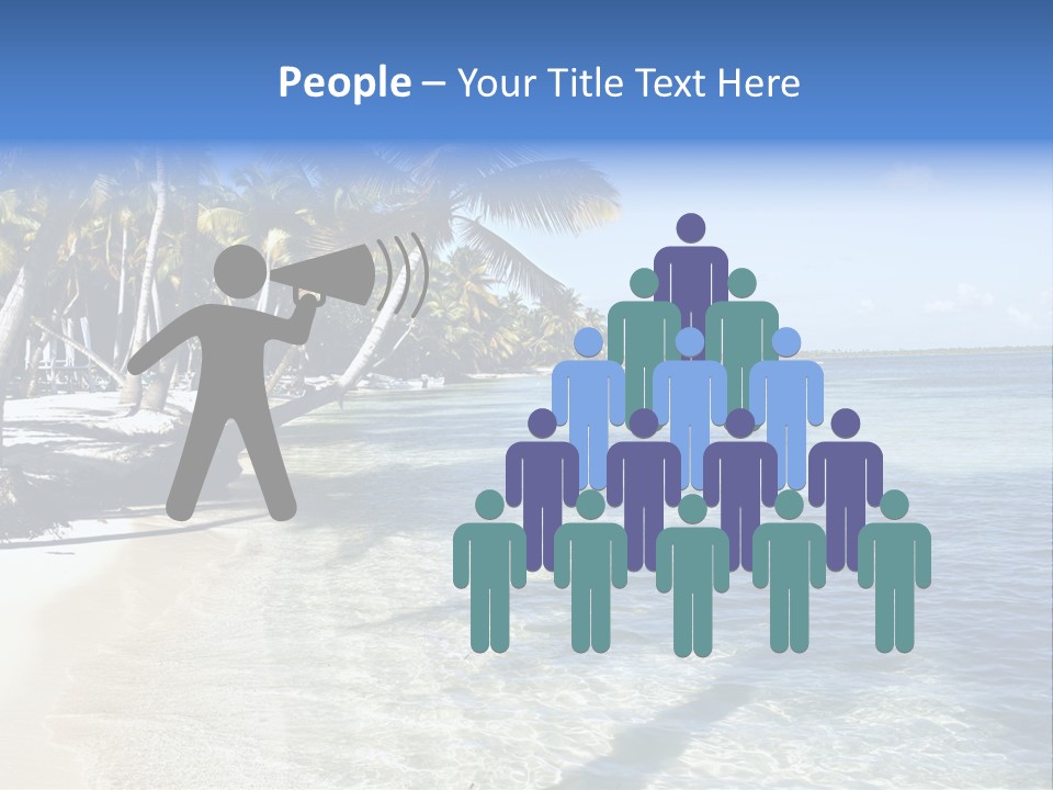 A Sandy Beach With Palm Trees And Water PowerPoint Template