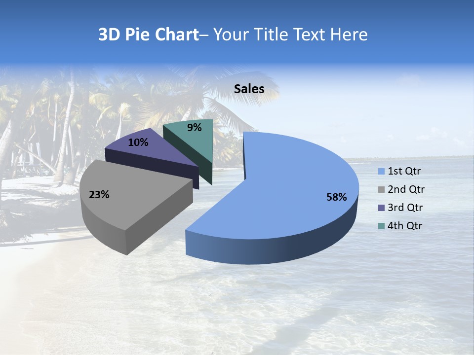 A Sandy Beach With Palm Trees And Water PowerPoint Template