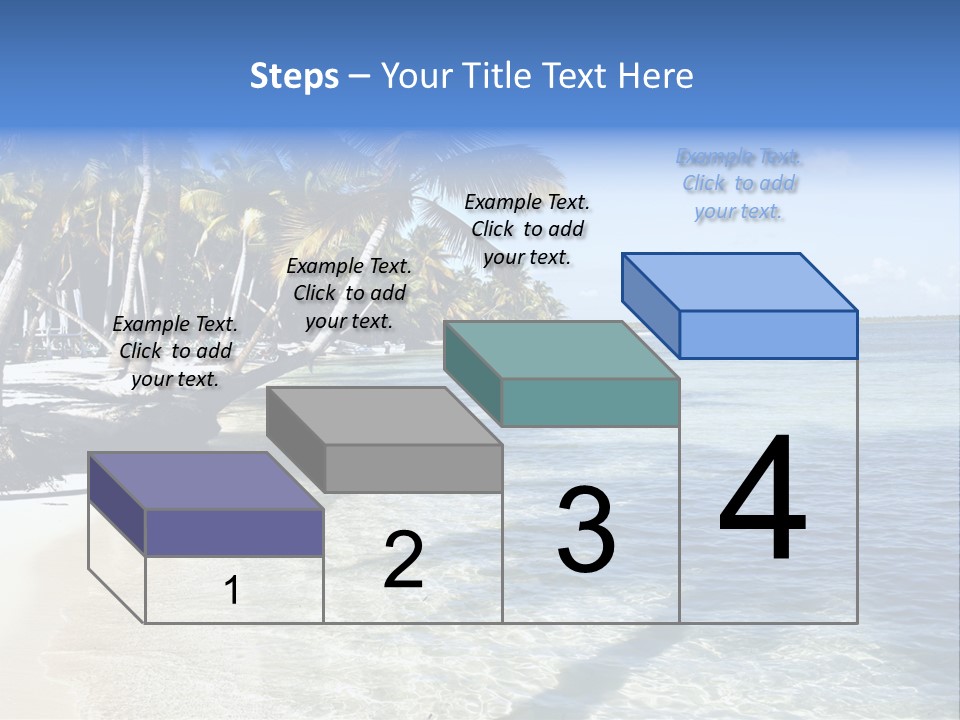 A Sandy Beach With Palm Trees And Water PowerPoint Template