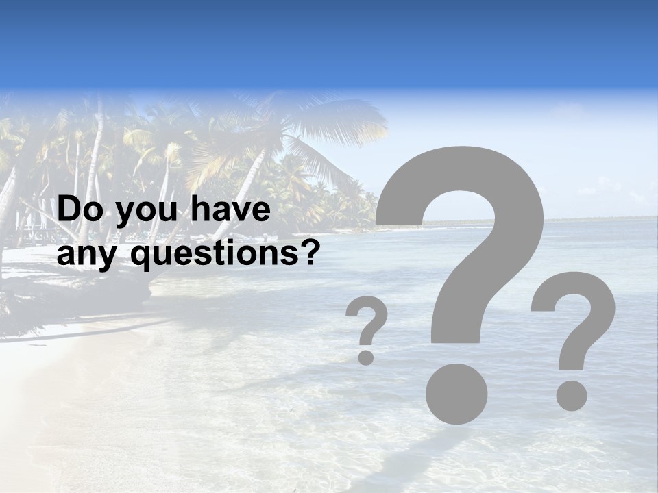 A Sandy Beach With Palm Trees And Water PowerPoint Template