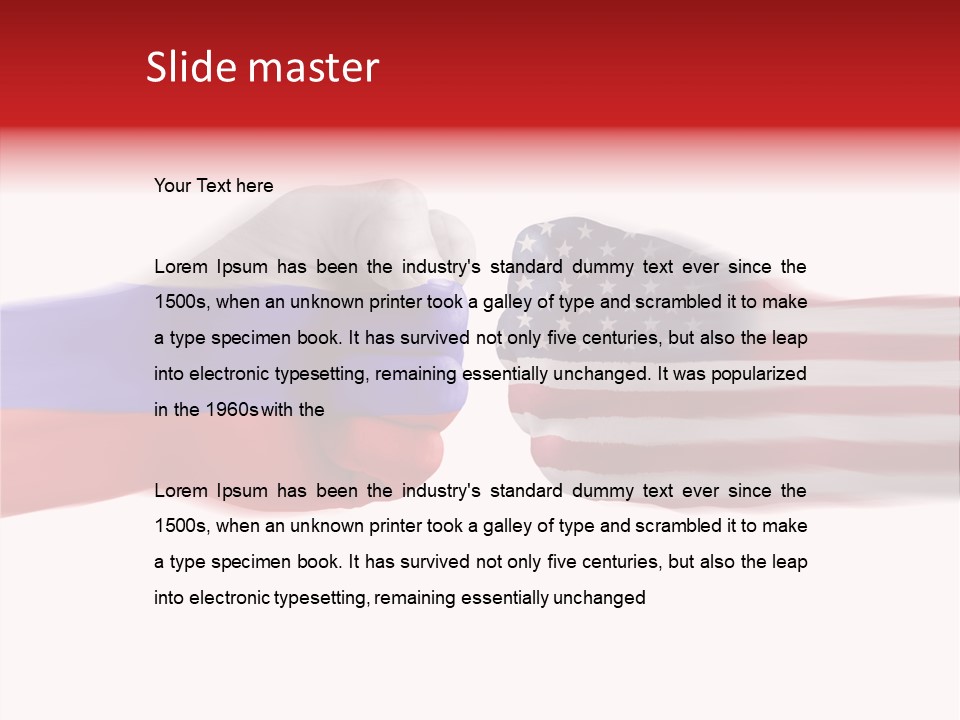 Russia Vs Usa Flag World PowerPoint Template