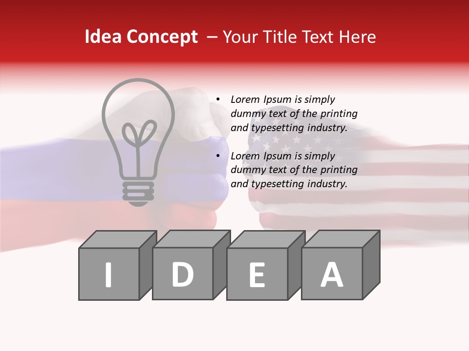 Russia Vs Usa Flag World PowerPoint Template