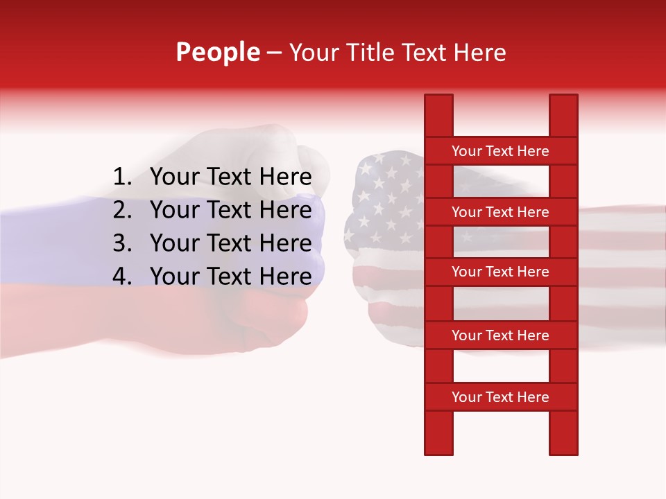 Russia Vs Usa Flag World PowerPoint Template