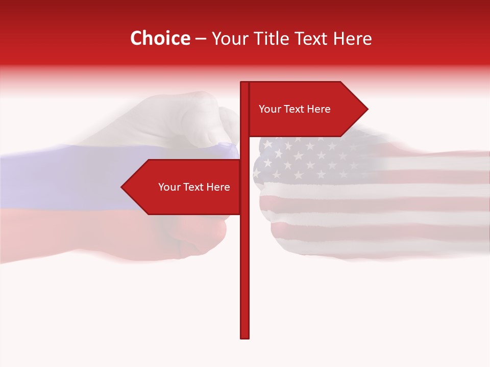 Russia Vs Usa Flag World PowerPoint Template