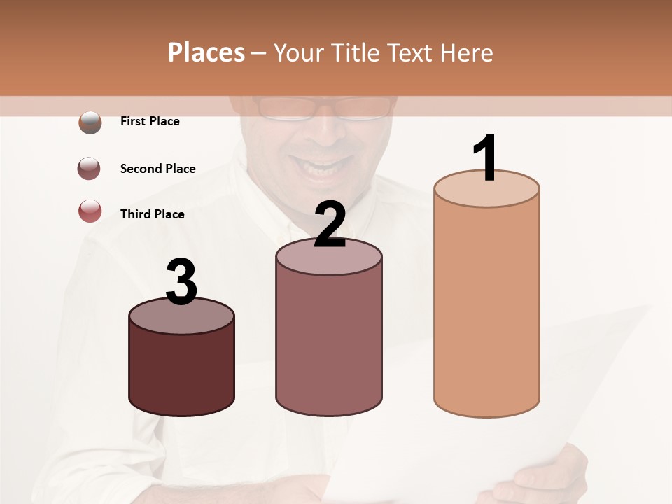 A Man Holding A Piece Of Paper In His Hands PowerPoint Template