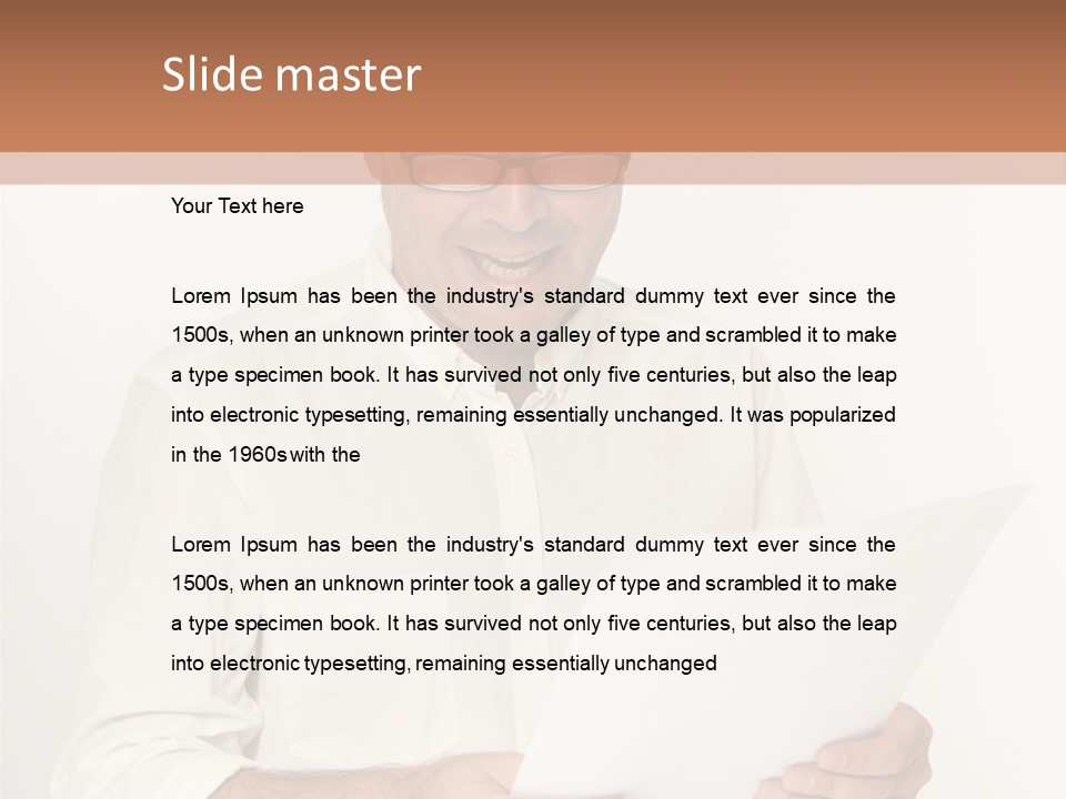 A Man Holding A Piece Of Paper In His Hands PowerPoint Template