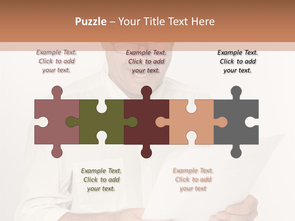 A Man Holding A Piece Of Paper In His Hands PowerPoint Template