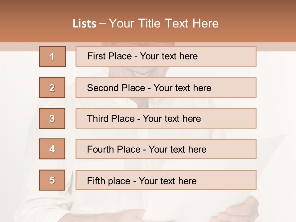 A Man Holding A Piece Of Paper In His Hands PowerPoint Template