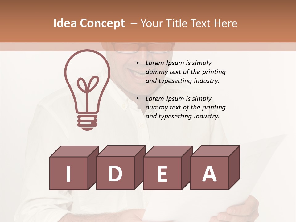 A Man Holding A Piece Of Paper In His Hands PowerPoint Template