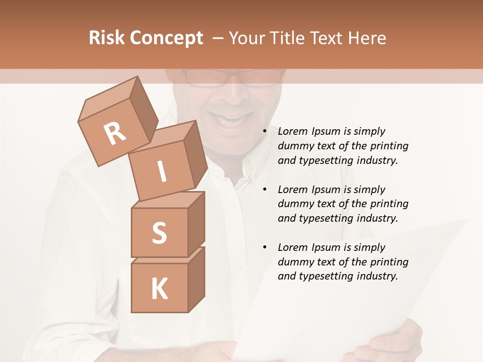 A Man Holding A Piece Of Paper In His Hands PowerPoint Template