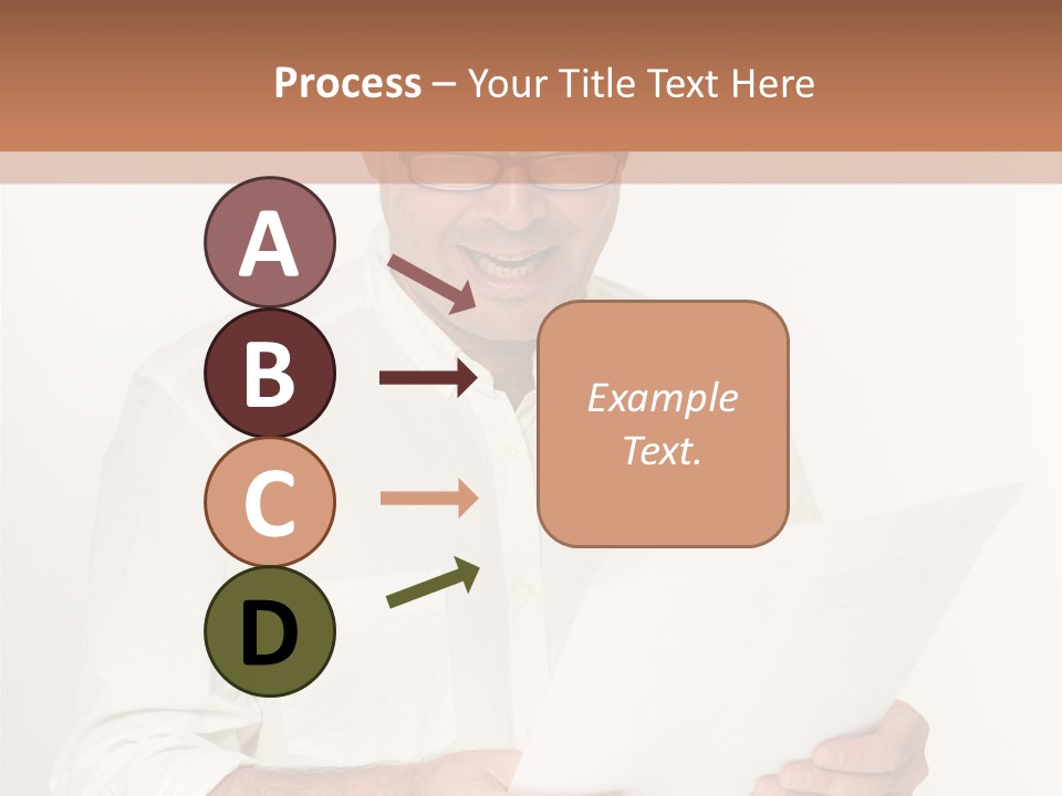 A Man Holding A Piece Of Paper In His Hands PowerPoint Template