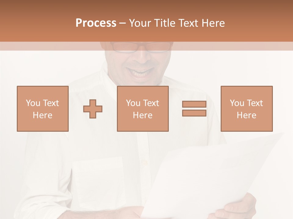 A Man Holding A Piece Of Paper In His Hands PowerPoint Template
