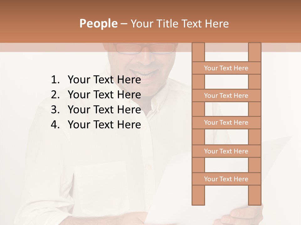 A Man Holding A Piece Of Paper In His Hands PowerPoint Template